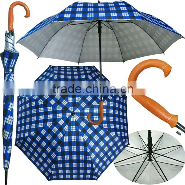 G32J Good Selling Straight Golf Check Men Umbrella