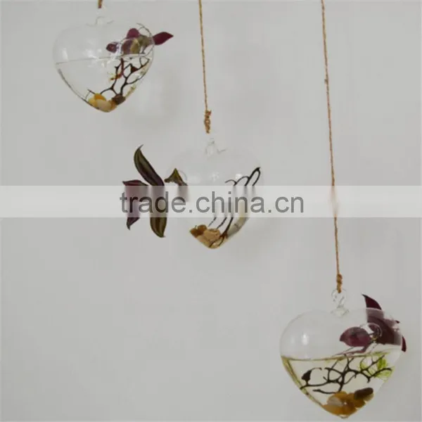 Hanging Vase Of Transparent Glass Landscape Water Succulents Simple Love Arts And Crafts Ornaments photo-6