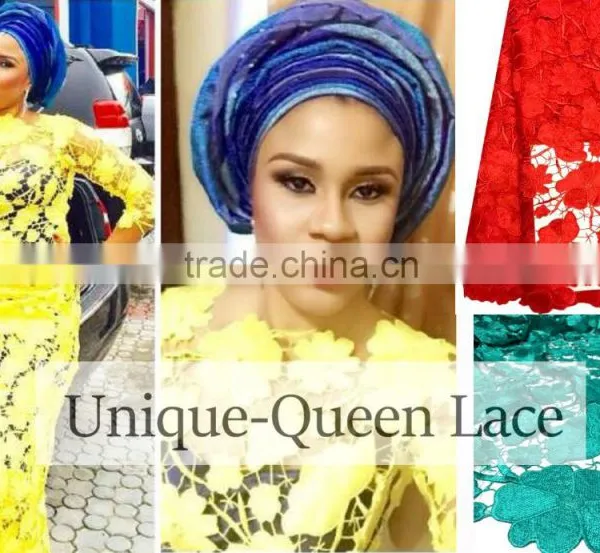 2016 Cord Lace Embroidery/african Guipure Lace Fabric for Wedding Dress/guipure Lace Fabric/guipure Lace photo-2
