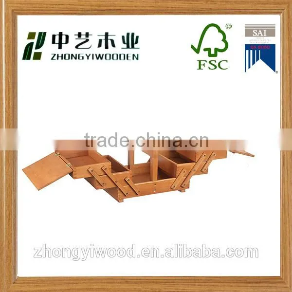 Wholesale high quality cheap new design convenient folding custom wooden sewing organizer box holder rack