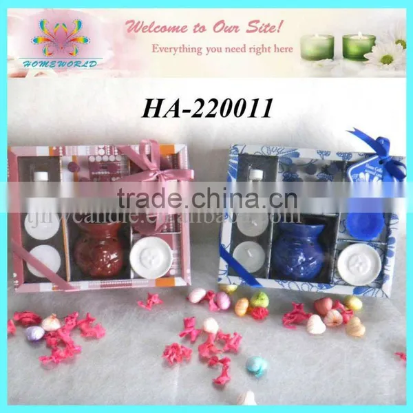 Oil Burning Candle With Oil Burner Gift Set