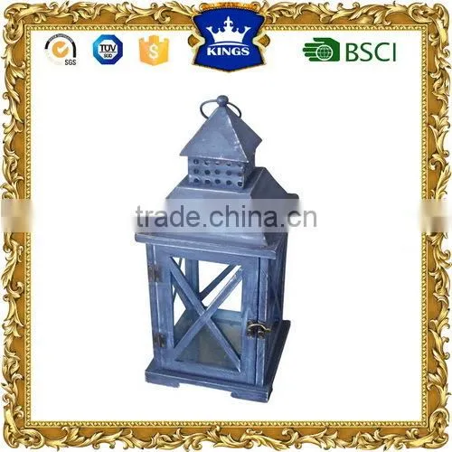 Blue Wooden Lantern for Promotional Gifts