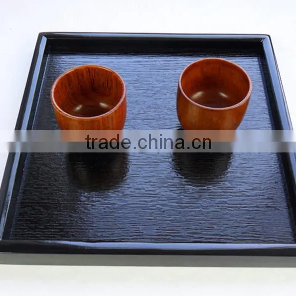 Black Rectangle Serving Wooden Tray Sets photo-3