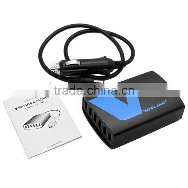 VOXLINK 5V 10A 50W 6-Port USB Car Charger Travel Intelligent Detect Charging Adapter photo-6