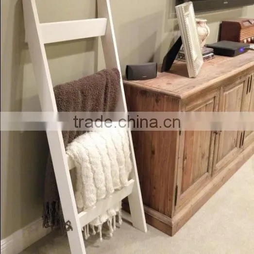 Blanket Ladder White Wood Ladder photo-2