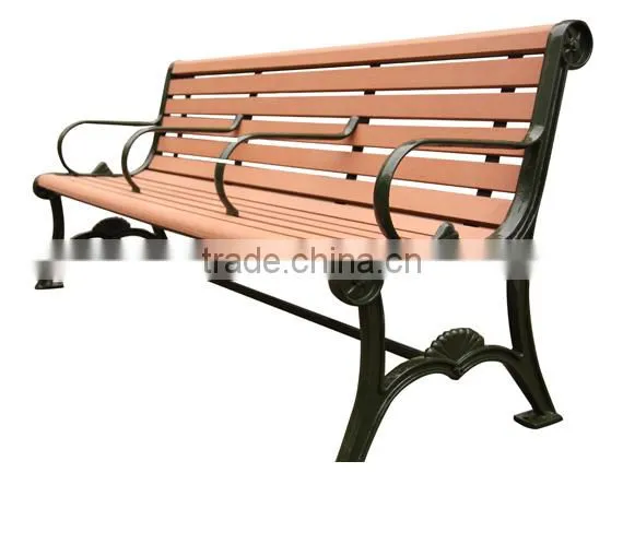 Cast Iron Legs Outdoor Wooden Bench photo-2