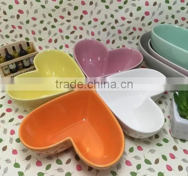 Stocked Heart Shape Sala Bowl,ceramic Soup Bowl for Microwave Oven photo-5