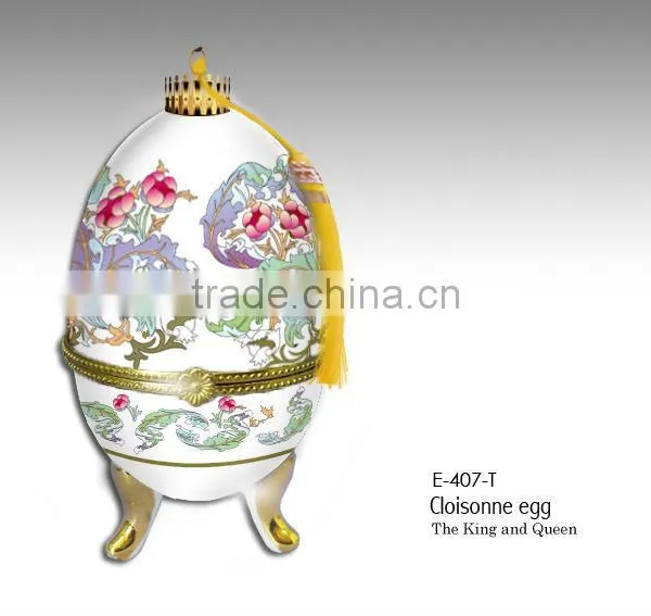 Wholesale Porcelain Egg-shaped Trinket Box Ornaments