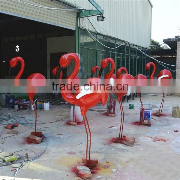 Garden Decoration Animals Resin Crafts Fiberglass Flamingo Statue photo-5