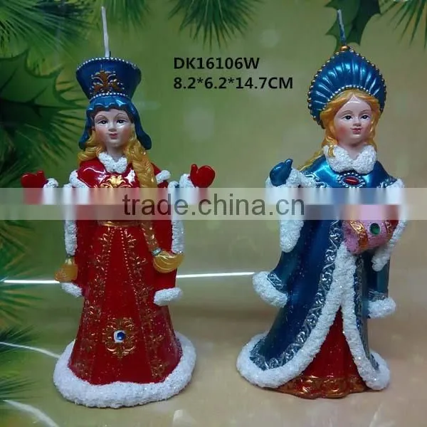Christmas Beautiful Girl Carved Candle Deocration photo-4