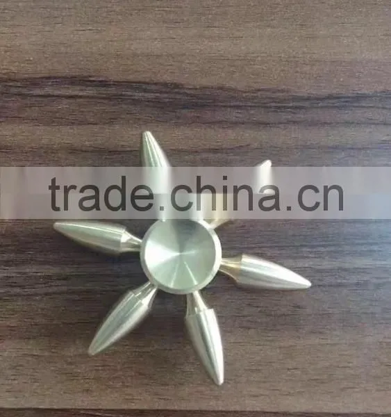 Fingertip Gyro Hexagonal Spiral HandSpinner Three-handed Six-edged Hexagrams Diy Boat Compass Luminous Brass photo-4