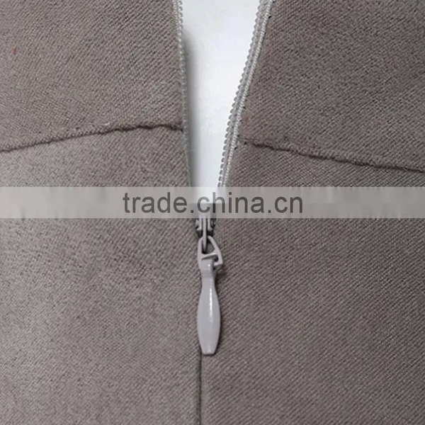 Newest Women's High Street Fashion Designe Sexy Grey Bandage Skirt photo-4