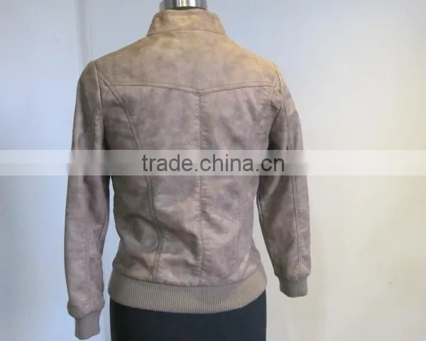 Pu Leather Jacket Design Ladies pu Leather Material photo-2