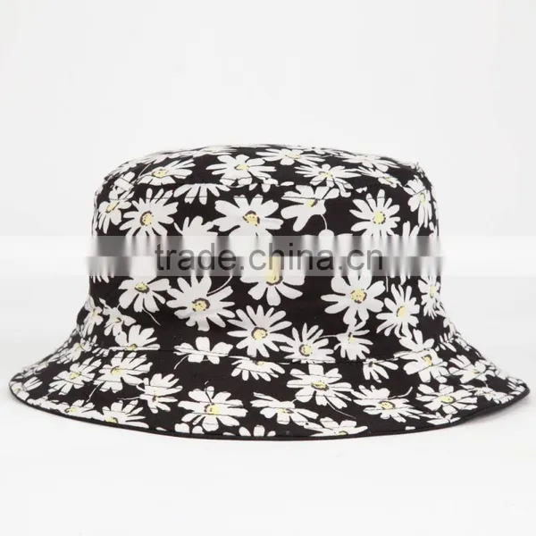 Floral Strap Custom Blank Blue Denim Bucket Hat photo-3