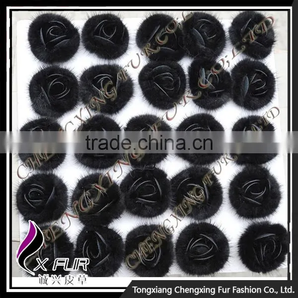 CX-A-25 Wholesale Custom China Supplier Mink Fur Flower Brooch Pins For Coat photo-6