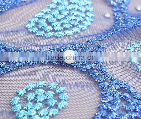 100% High Quality African Guangzhou Lace Fabric Tulle Lace Fabric Multi Color photo-2