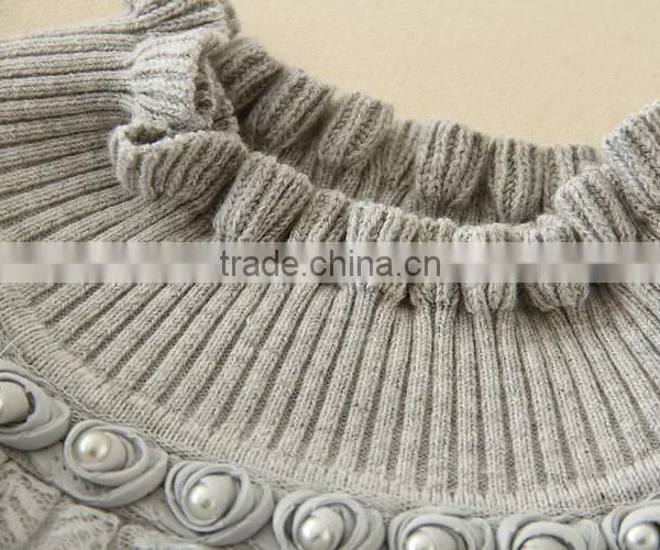 Long Sleeve Spring Sweaters Kids Fashion Turtleneck Clothes Children Good Quality Girls Grey Sweaters Wholesale photo-5