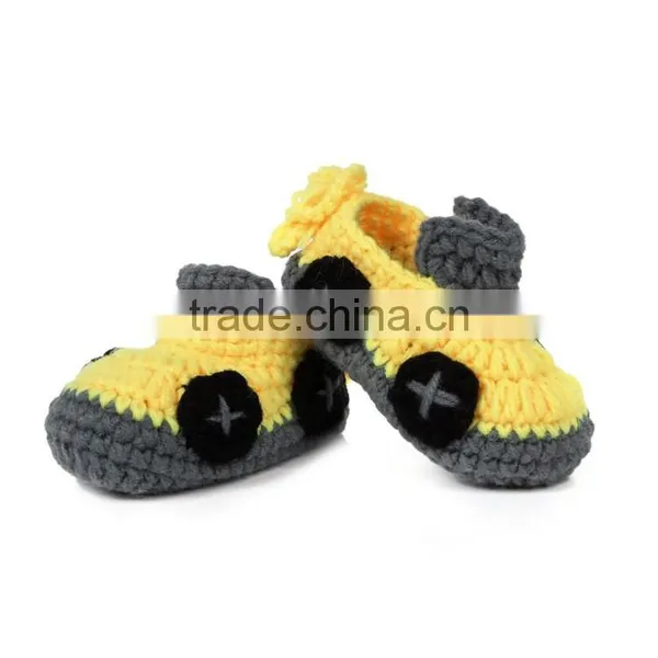 Cartoon Cars Style Handmade Crochet Baby Boy Shoes photo-5