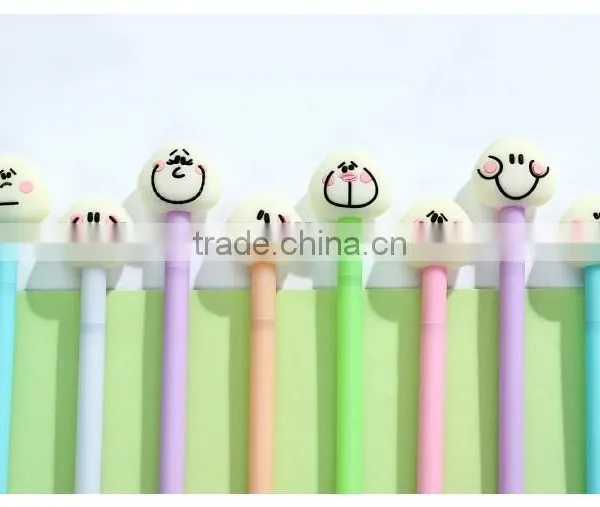 Cute Steamed Buns Pattern Cap Pen 0.5mm Plastic Ballpoint Pen photo-5