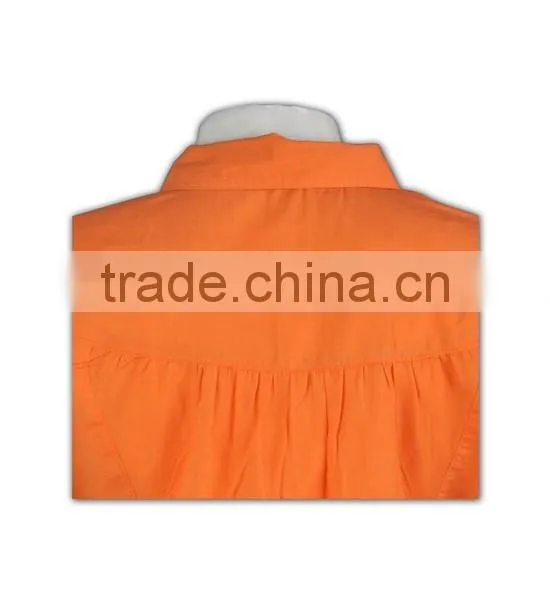 Hot Sales Factory Price Orange Customized Trim Collar Shirt photo-5
