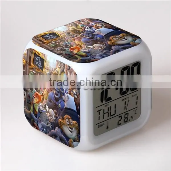 Top Selling LED Alarm Clock,Digital Desk Clock,Zootopia Cartoon Clock for Kids photo-2
