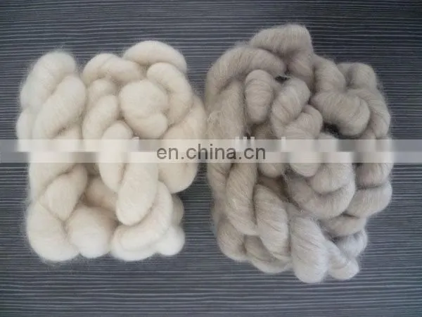 Sharrefun Dehaired and Combed Pure Cashmere Tops White/light Grey/brown photo-2