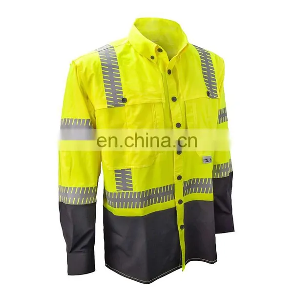 Custom Mens Mechanic UV Sun Protective Work Shirt With Reflective Shirts Pants Design Clothing photo-2