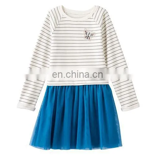 Kids Cute and Beautiful Model Dresses, Girls 4- 7 Rhinestone French Terry Tulle Dress photo-3