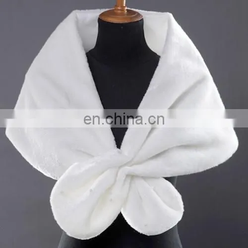 Grace Karin Ladies Faux Fur Elegant Winter White Bridal Wedding Shawls And Wedding Wraps CL2614 photo-6