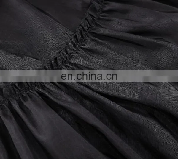 Belle Poque Women's Vintage Retro Gothic Victorian Style N/T Taffeta Long Black Ruched Skirt BP000208-1 photo-5