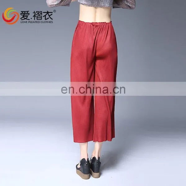 Popular Indian Women Casual Pants Wide Leg Trousers With Elastic Band photo-4