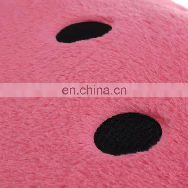 Round Stuffed Plush Fur Pink Happy Emoticon Smiley Emoji Cushion Face Pillow Cute Soft Toy Doll Gift for Kids and Adult photo-3