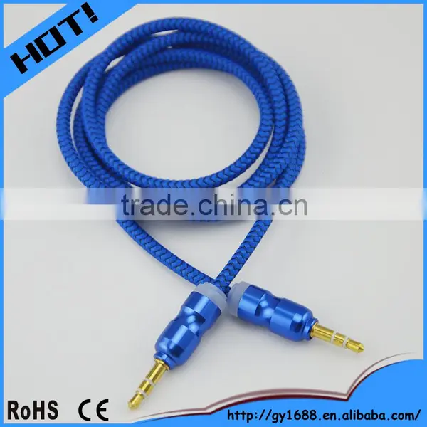 3.5mm Stereo Aux Cable With Double Braid Shield Car Audio Cable 1m Quality Choice photo-2