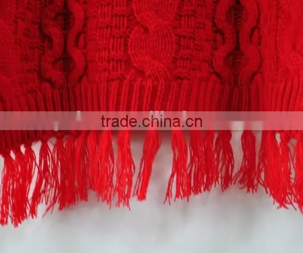 Winter Turtleneck Cashmere Blended Sweater Tassel Red Sweater Hot Selling photo-4