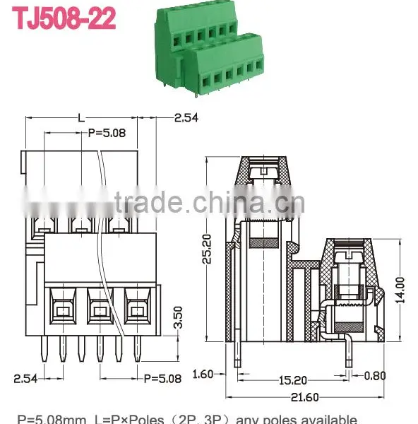 Electrical Screw Clamp Terminal Block Plastic Euro Terminal Connectors photo-2
