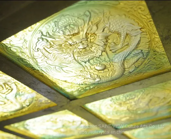Crystal Glass Liuli Buddha Statues Wall Decor Tiles for Architecture Customize photo-4