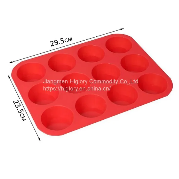 12Cups Food Grade Silicone  Round Cake Mould Cupcake Tin Muffin Mold Tray Baking Pan photo-5