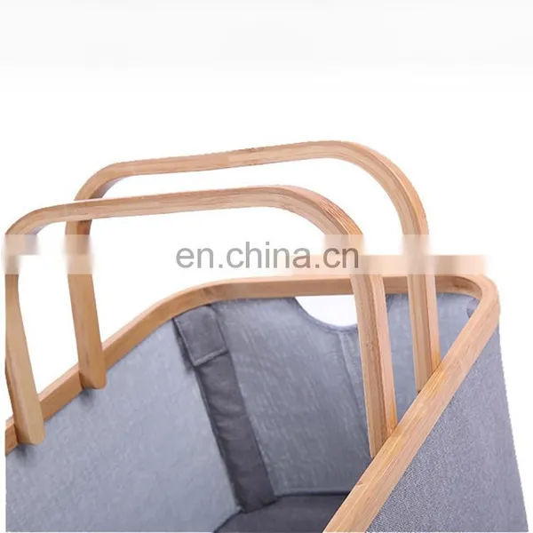 Collapsible Rectangular Oxford Cloth Clothes Storage Toy Storage Box Laundry Basket With Bamboo Handle photo-4