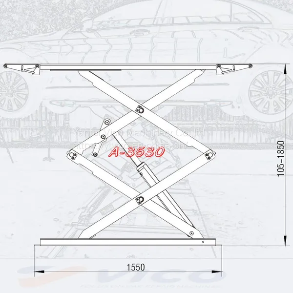 VICO On Ground Install / Ultra Thin Scissor Car Lift for Sale # V-JSXB-A-3530 photo-3