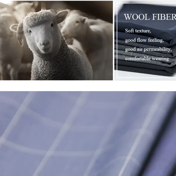 Italian 180 Gsm Soft Blend Fabric 80% Wool 20% Poly Fabric High Quality Classic Striped Worsted Wool Suiting Fabric photo-4