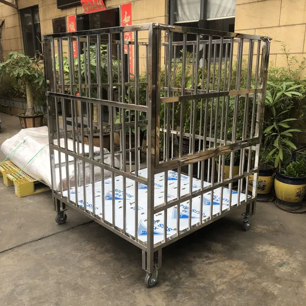 Durable Stainless Steel Service Trolley Industrial Material Handling Cart for Warehouse Applications