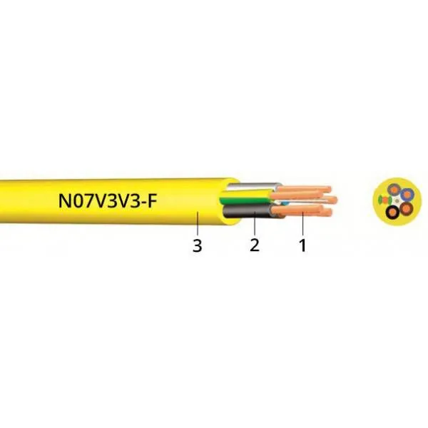 n07v3v3-f - Кабель с изоляцией и оболочкой из ПВХ, стойкий к низким температурам, 450/750в
