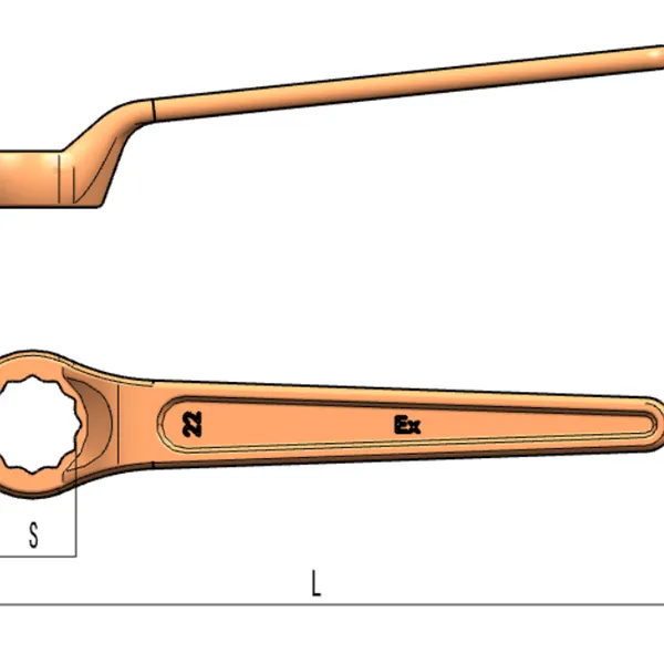 Non-Sparking Offset Single Box Wrench,Offset Design,Single Box End,Hazardous-Area Suitable photo-2