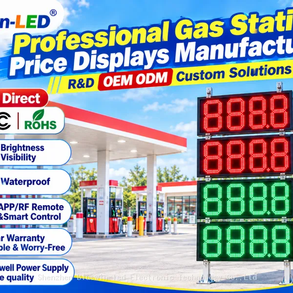Bluewin-LED Wi-Fi Mobile App Controlled Outdoor Digital LED Fuel Price Sign