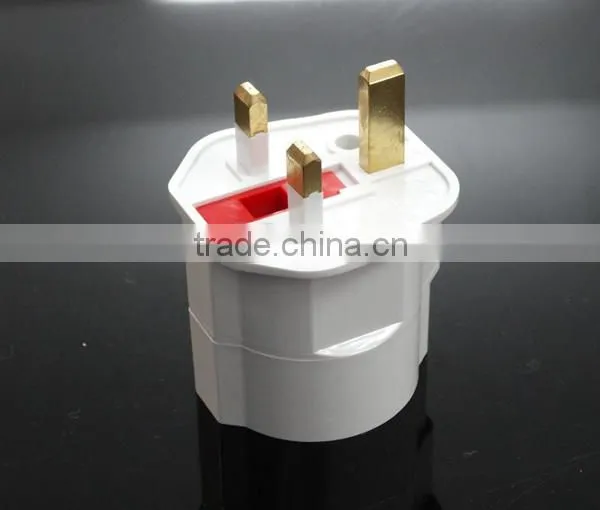 Super PC CE ROHS Approved White Earthed Schuko Euro to UK 3 Pin Mains 13A Fused Plug Travel Adaptor Socket photo-6