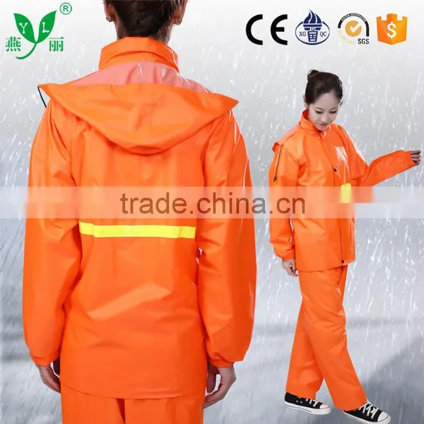 YANLI 100%waterproof,orange Safety Pvc Vinyl Reflective Raincoat /reflective Raincoat for Adult photo-4