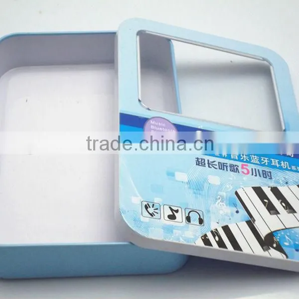 Top Grade Wholesale Earphone Tin Boxes Packaging With Windowed Lid photo-3