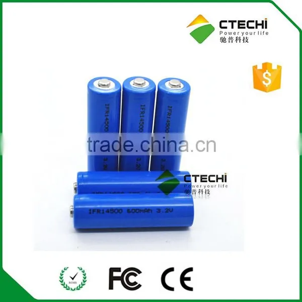 3.2V LiFePO4 Battery AA Size IFR14500 Battery Rechrgeable Battery photo-2