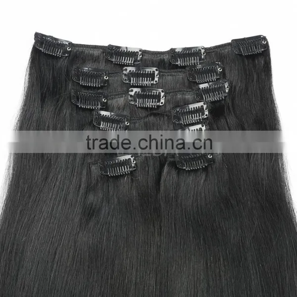 Unprocessed Indian Natural Black Clip in Hair Extensions Supplier's Choice photo-3