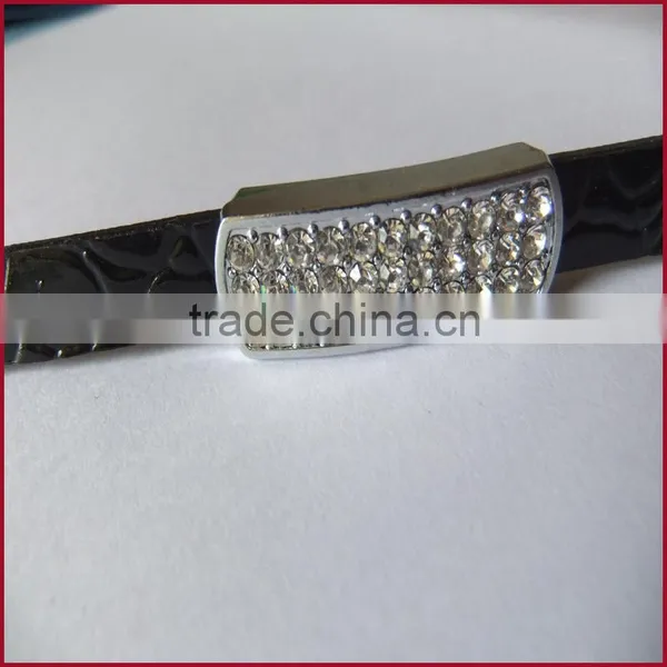 DIY Custom Bracelets and Pet Collars Accessories Rhinestone 10mm Zinc Alloy Bent Slide Charms photo-2